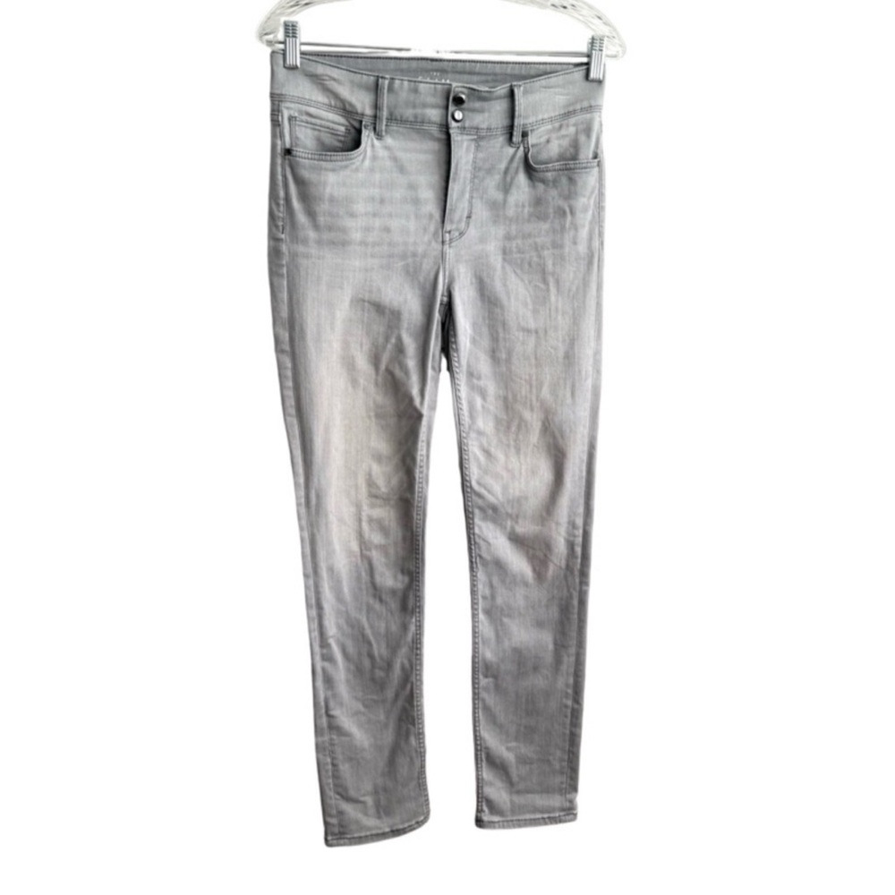 WHBM Mid Rise Slim Jeans Stretch Denim Pants Light Gray Size 4